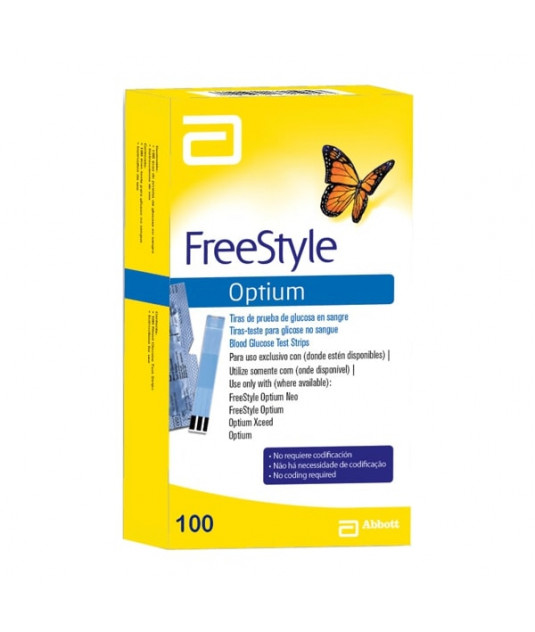 Caixa de tiras Freestyle Optium com 100 tiras azul